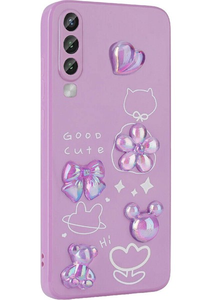 Galaxy A70 Kılıf Kabartma Figürlü Parlak Tcmk Toys Silikon Kapak-Pembe modelleri