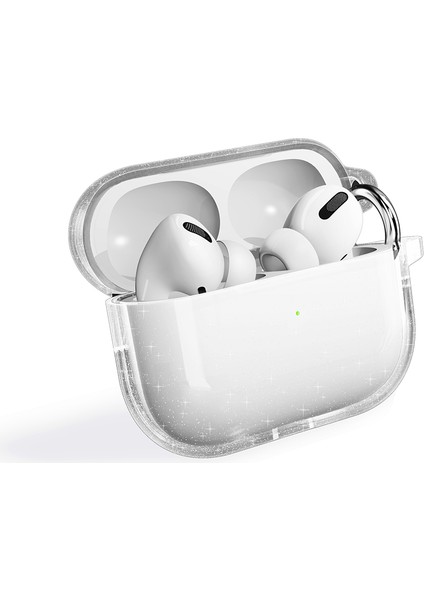 Airpods Pro 2 Uyumlu Tcmk Allstar Airbag 32 Parlayan Simli Saydam Renkli Kılıf-Şeffaf