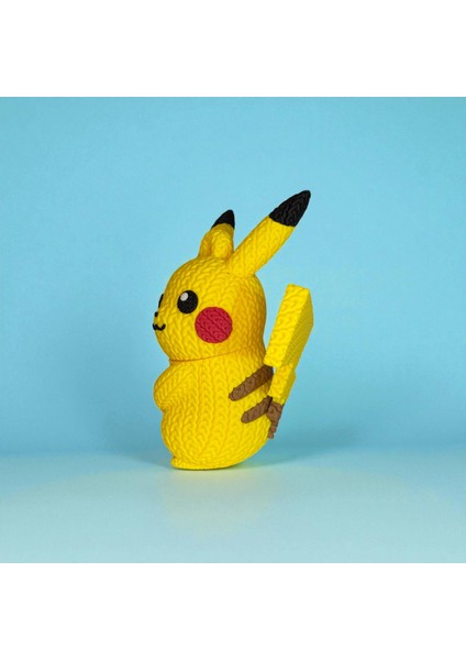 Büyük Boy Örgü Desenli Pikachu Figür – 23 cm Dekor Objesi