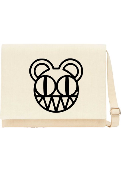 Radiohead Symbol Krem Kanvas Postacı Çantası