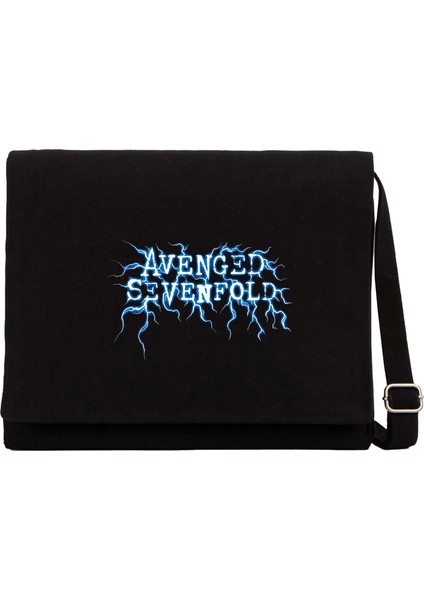 Avenged Sevenfold Lighting Logo Siyah Kanvas Postacı Çantası