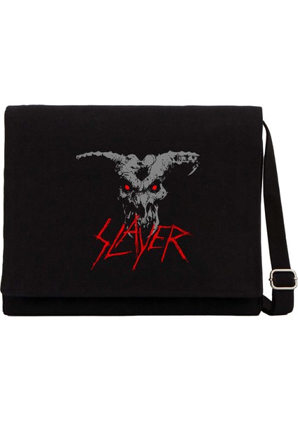 Slayer Demon Siyah Kanvas Postacı Çantası