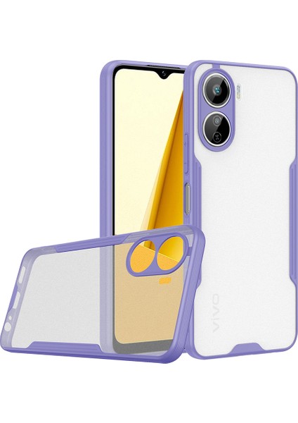 Vivo Y16 Kılıf Tcmk Parfe Kapak-Mor
