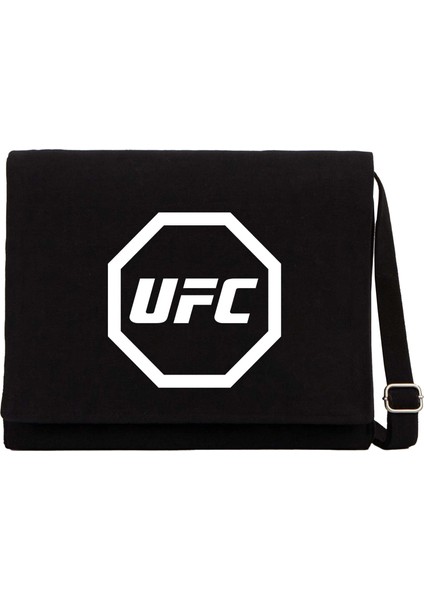 Ufc Logo Siyah Kanvas Postacı Çantası