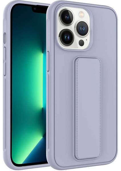 iPhone 14 Pro Kılıf Tcmk Qstand Kapak-Gri