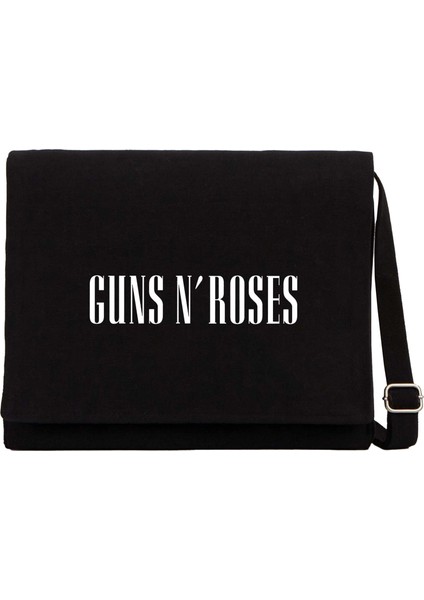 Guns N Roses Logo Siyah Kanvas Postacı Çantası