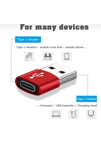 USB Çıkışı Type-C Girişe Çeviren Adaptör modelleri