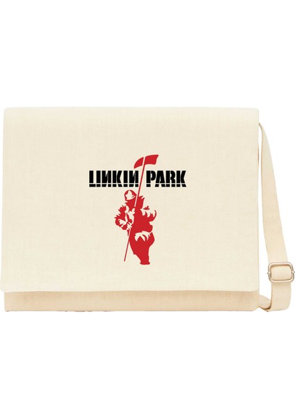Linkin Park Soilder Krem Kanvas Postacı Çantası