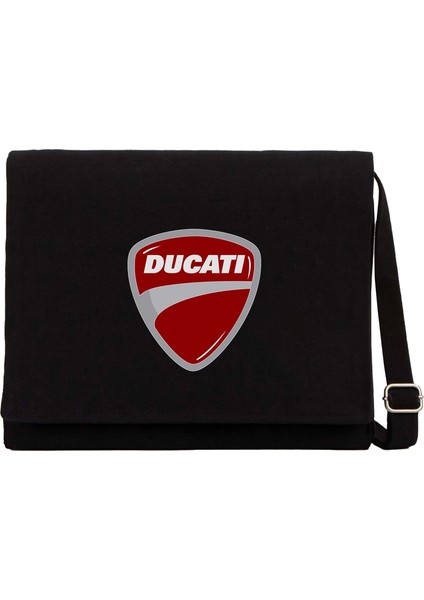 Ducati Multistrada Logo Siyah Kanvas Postacı Çantası