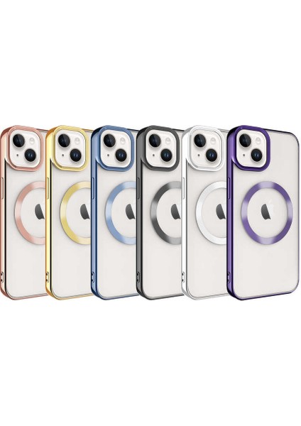 Apple iPhone 14 Plus Kılıf Magsafe Wireless Şarj Özellikli Tcmk Setro Silikon-Gold fiyatları