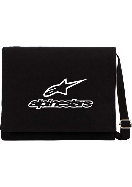 Alpinestars Logo Text Siyah Kanvas Postacı Çantası