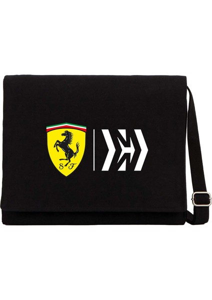 Scuderia Ferari Mission Siyah Kanvas Postacı Çantası