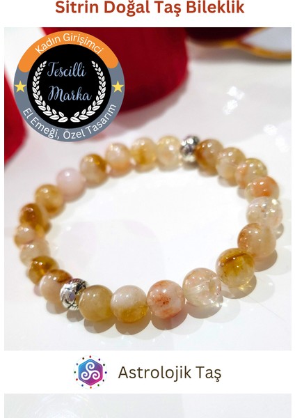 Sitrin Doğal Taş Bileklik - El Emeği - Para Taşı, Başarı, Tüccar Taşı, Enerji, Şans Taşı fiyatları