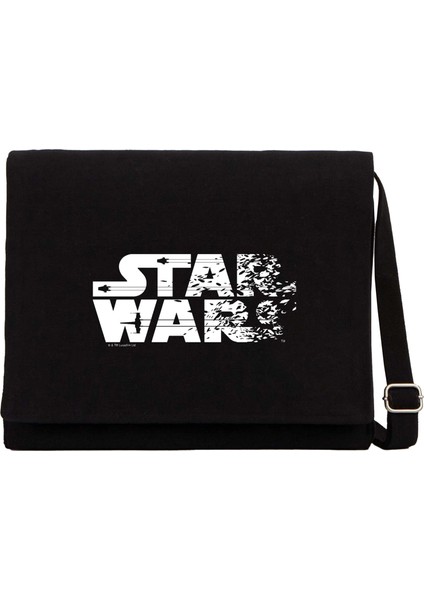Star Wars Logo Siyah Kanvas Postacı Çantası