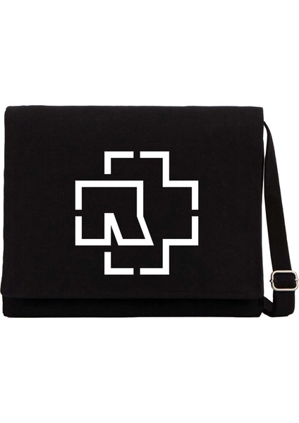 Rammstein Logo Siyah Kanvas Postacı Çantası