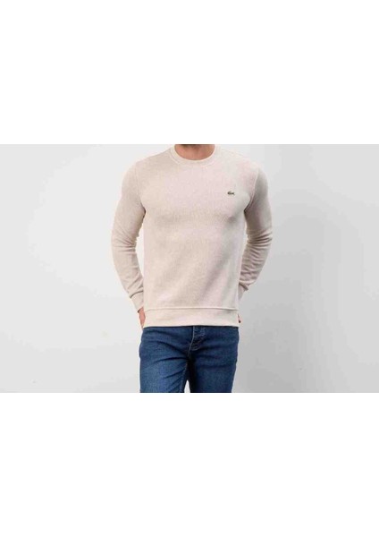 Bisiklet Yaka Bej Dar Kesim Trıko