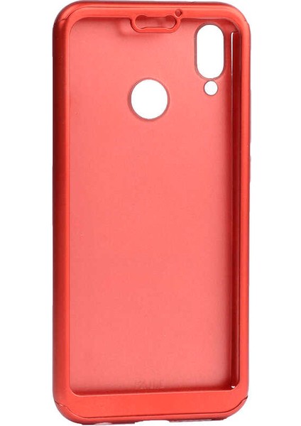 Huawei P Smart 2019 Kılıf Tcmk 360 3 Parçalı Rubber Kapak-Kırmızı