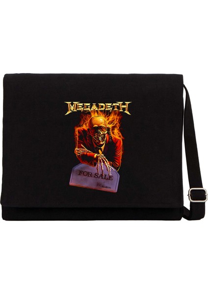 Megadeth H For Sale Siyah Kanvas Postacı Çantası