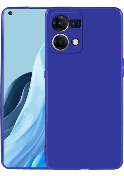 Oppo Reno 7 4g Kılıf Tcmk Premier Silikon Kapak-Saks Mavi