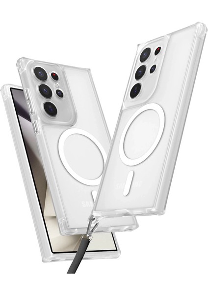 Samsung Galaxy S25 Ultra Kılıf Enka Magsafe Silikon Kılıf - Şeffaf