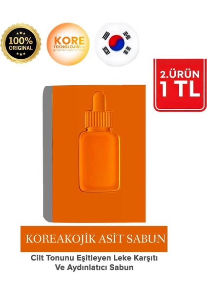 Kojik Asit Sabunu 100GR – Leke Karşıtı, Zerdeçal ve Limon Kabuğu Içerikli Yüz ve Vücut Temizleyici, Tüm Cilt Tipleri Için