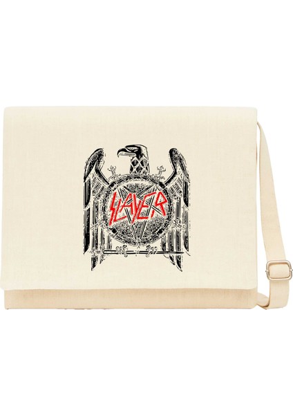 Slayer Eagle Split Krem Kanvas Postacı Çantası