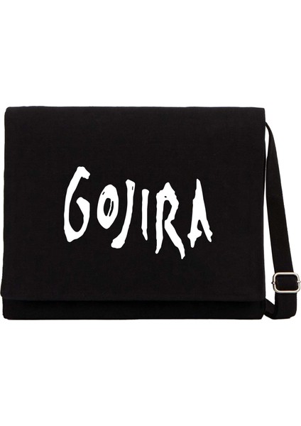 Gojira Logo Siyah Kanvas Postacı Çantası