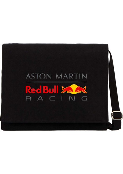 Aston Martin Redbull Racing Siyah Kanvas Postacı Çantası