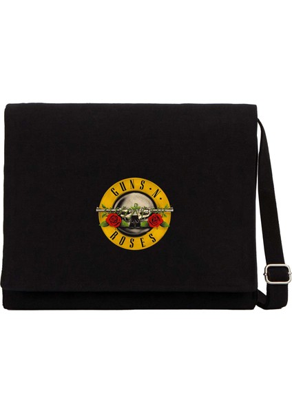 Guns N Roses Siyah Kanvas Postacı Çantası