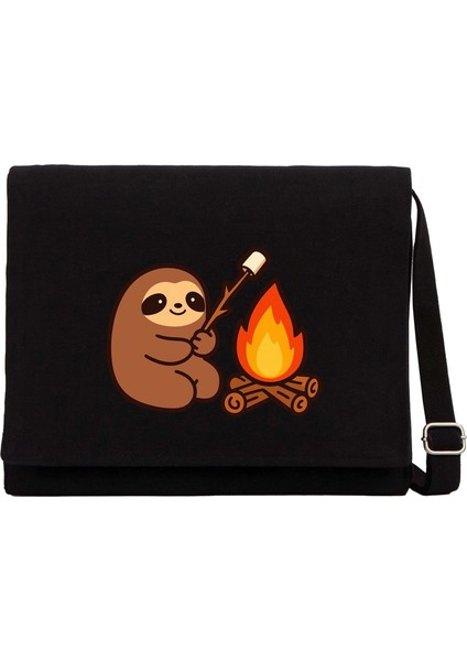 Camp Cute Siyah Kanvas Postacı Çantası