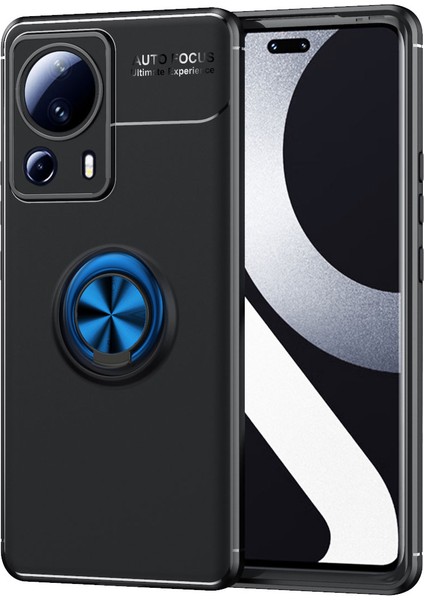 Xiaomi Mi 13 Lite Kılıf Tcmk Ravel Silikon Kapak-Siyah-Mavi