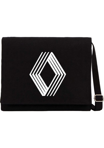 Renault Logo Siyah Kanvas Postacı Çantası