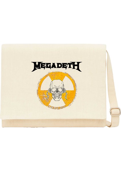 Megadeth Danger Krem Kanvas Postacı Çantası