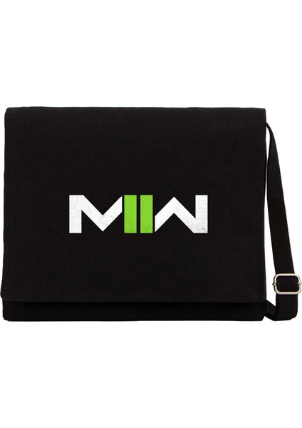 Call Of Duty Modern Warfare Iı Logo Siyah Kanvas Postacı Çantası