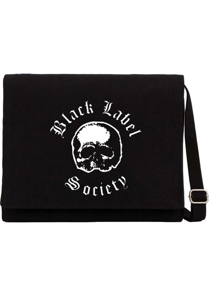 Black Label Society Siyah Kanvas Postacı Çantası