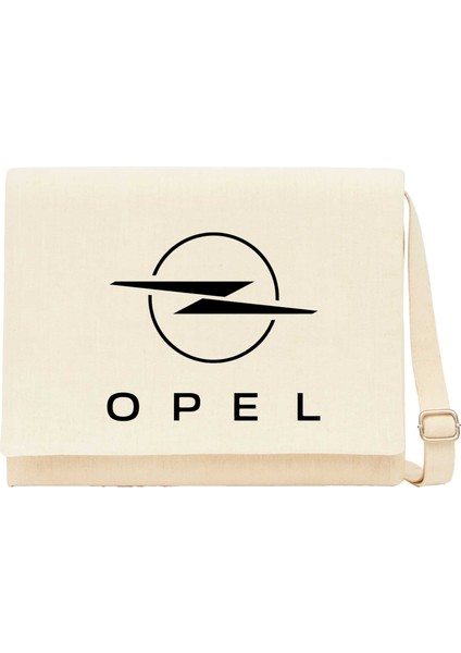 Opel New Logo Krem Kanvas Postacı Çantası