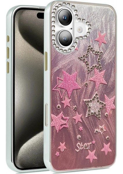 Ieg iPhone 16 Plus Kılıf Blade Aynalı Desenli Kapak - Desen 7