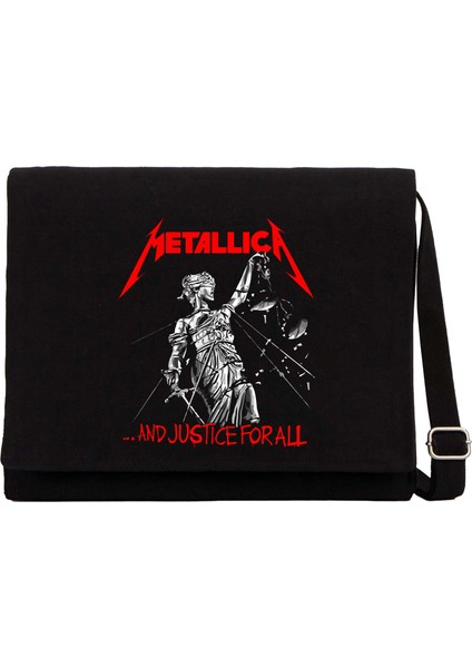 Metallica And Justice For All Siyah Kanvas Postacı Çantası