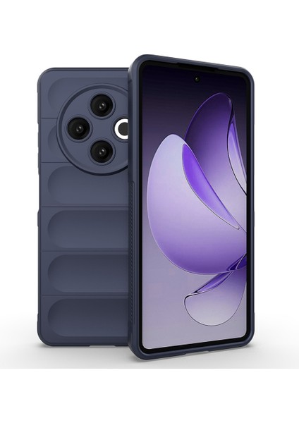 Tecno Spark 30 4g Kılıf Esnek Tpu Oyuklu Arka Yüzey Tasarımlı Tcmk Etnik Silikon Kapak - Lacivert