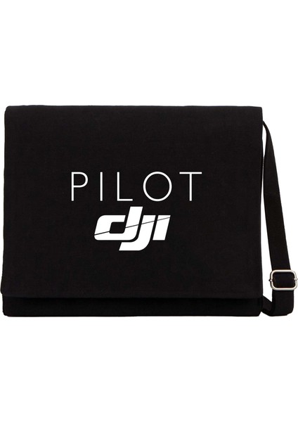 Dj-I Pilot Siyah Kanvas Postacı Çantası