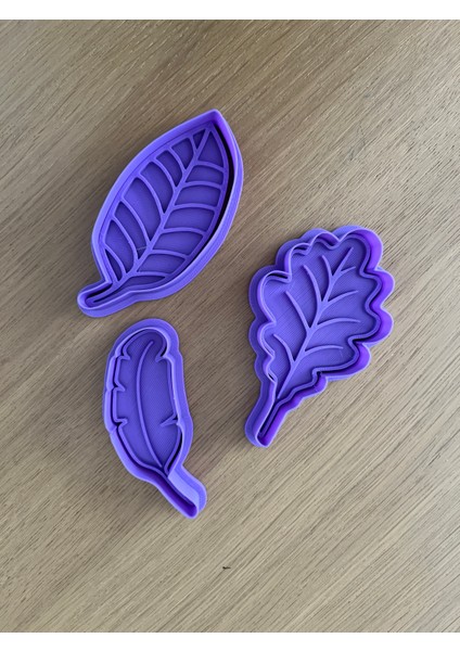 Sonbahar Yaprak Temalı Kurabiye Kalıbı Seti – 3 Adet Yaprak Modeli