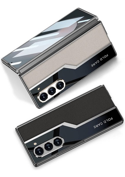 Galaxy Z Fold 6 Kılıf Ultra Ince Kamera Korumalı Pc + Deri Arka Yüzey Tcmk Kıpta Poligan Kapak-Gri indirimleri