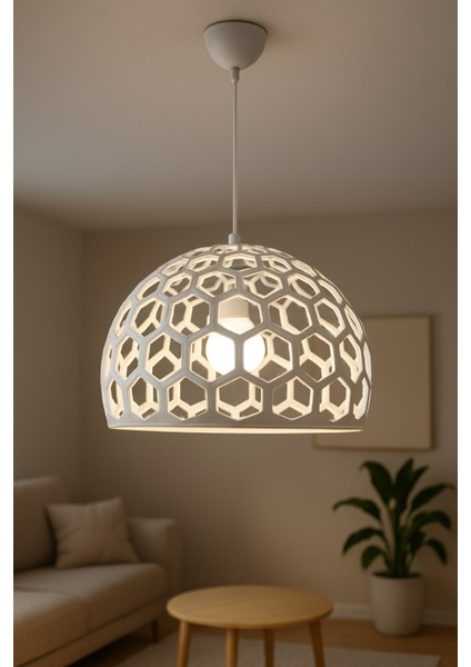 Bal Peteği Desenli Modern Avize – 25X16 cm