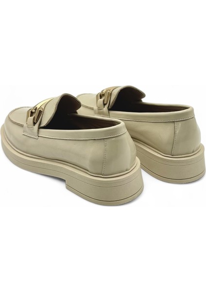 Roven Ekru Rugan Hakiki Deri Kadın Loafer fiyatları