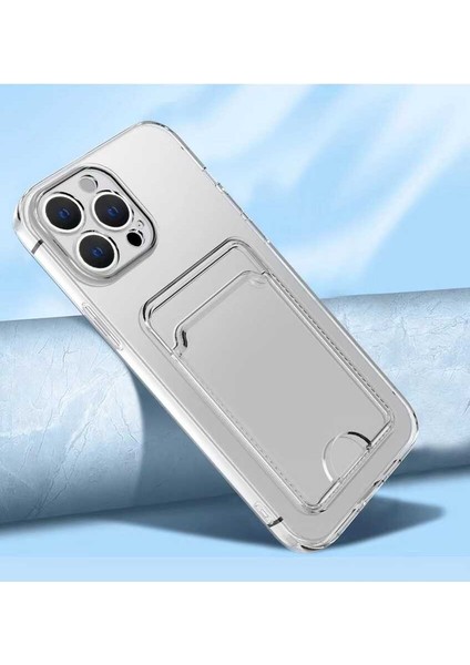 iPhone 13 Pro Max Uyumlu Kartlıklı Şeffaf Tcmk Setra Clear Silikon Kapak-Renksiz fırsatları
