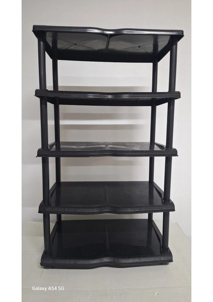 Ayakkabılık Plastik 5 Katlı Siyah Demonte