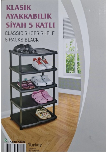 Ayakkabılık Plastik 5 Katlı Siyah Demonte fiyatları