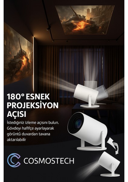 P30 Max Ultra Hd Akıllı Projektör + 36.600 Dahili Oyunlu Konsol Seti (2 Gamepad) – Wifi Destekli, Online Uygulamalı, HDMI Bağlantılı indirimleri