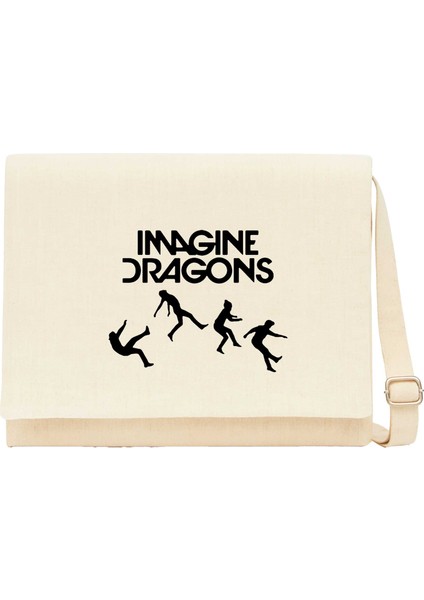 Imagine Dragons Fall Krem Kanvas Postacı Çantası