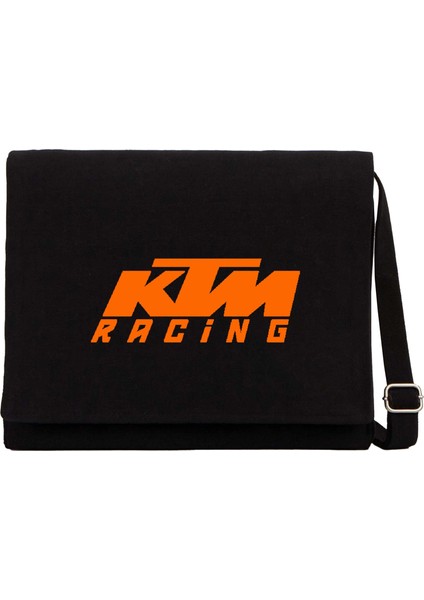 Ktm Racing Orange Logo Siyah Kanvas Postacı Çantası